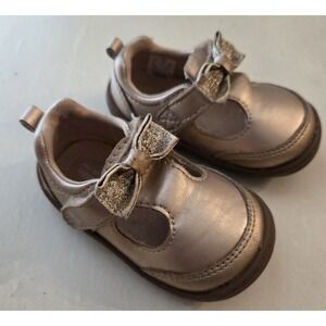 Surprize Stride Rite Cecillia Mary Jane Girls 3m Pale Pink Metallic Glitter Bows